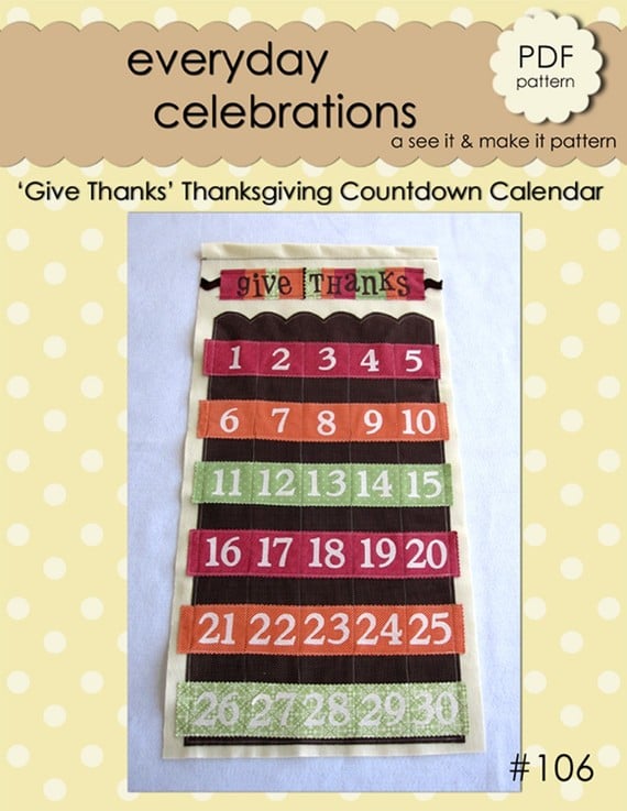 Thanksgiving countdown calendar