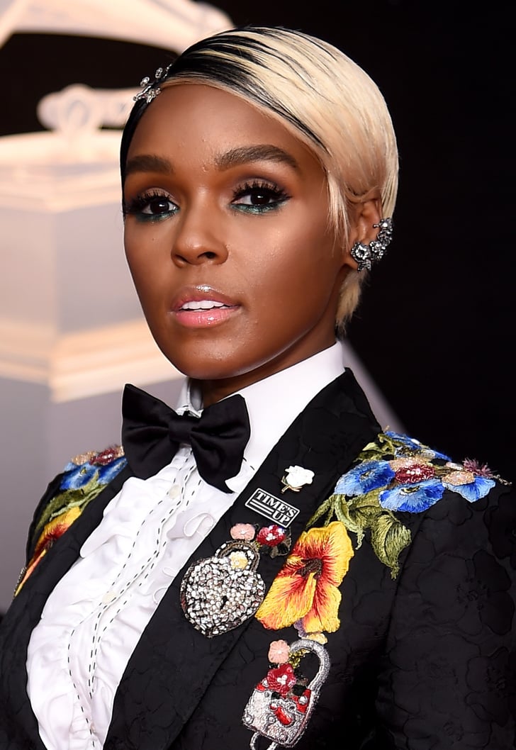 Janelle Monae Hair and Makeup Grammys 2018  POPSUGAR 