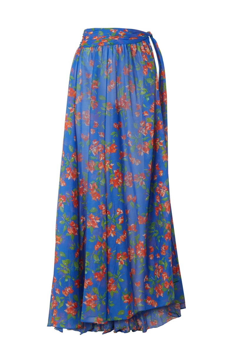 Caroline Constas Hera Printed Cotton and Silk-Blend Voile Maxi Skirt