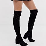 raid kola black round toe over the knee boots