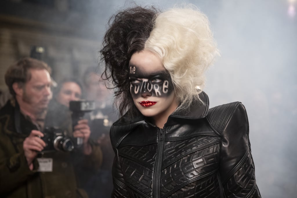 Cruella Costume Ideas: Black Face Paint and a Red Glitter Lip