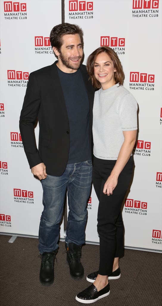 On Tuesday, Broadway costars Jake Gyllenhaal and Ruth Wilson were smiley at a photocall for the Manhattan Theatre Club's production of Constellations.