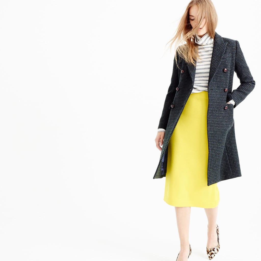 J.Crew Double-Breasted Coat in Mini Check ($425)
