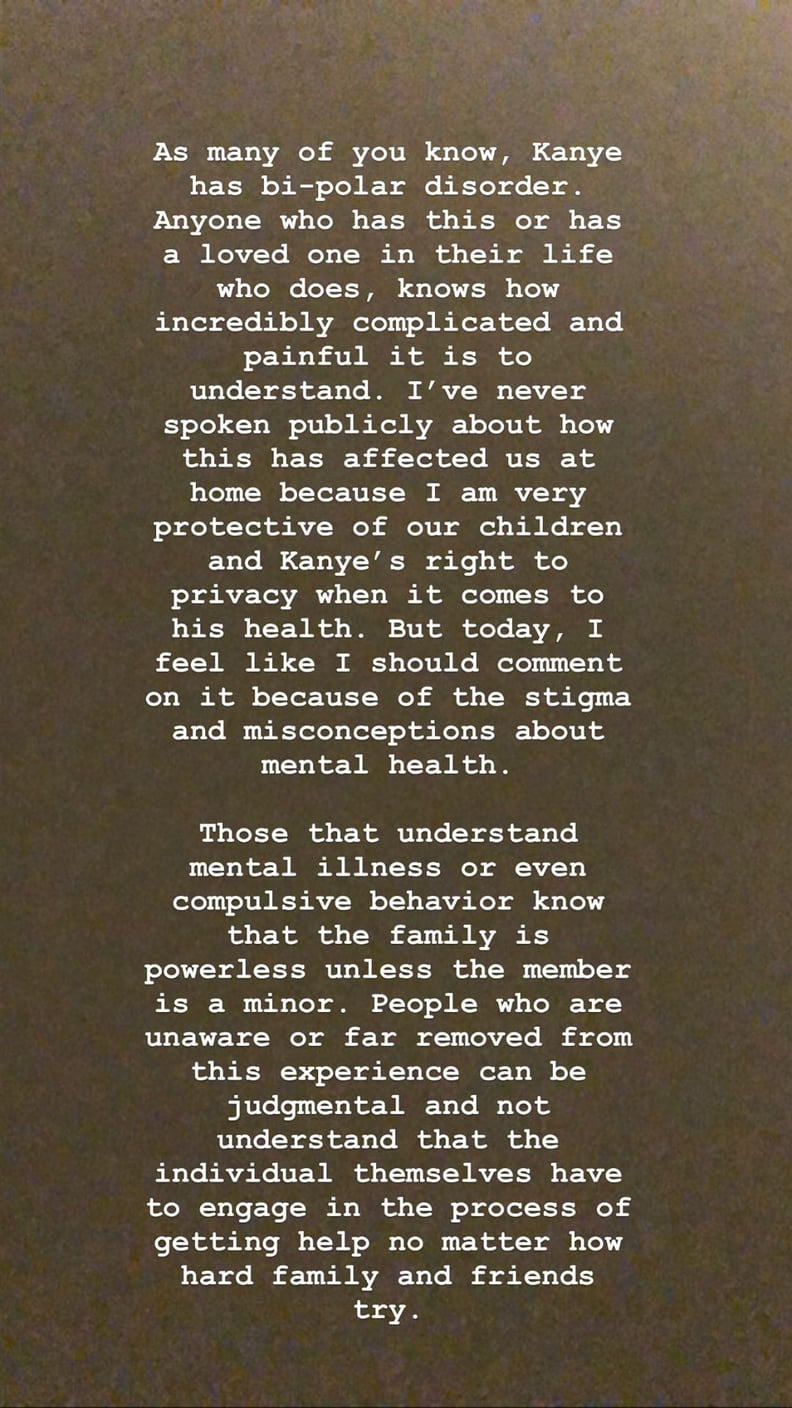 Read Kim Kardashian's Statement About Kanye West's Mental Health