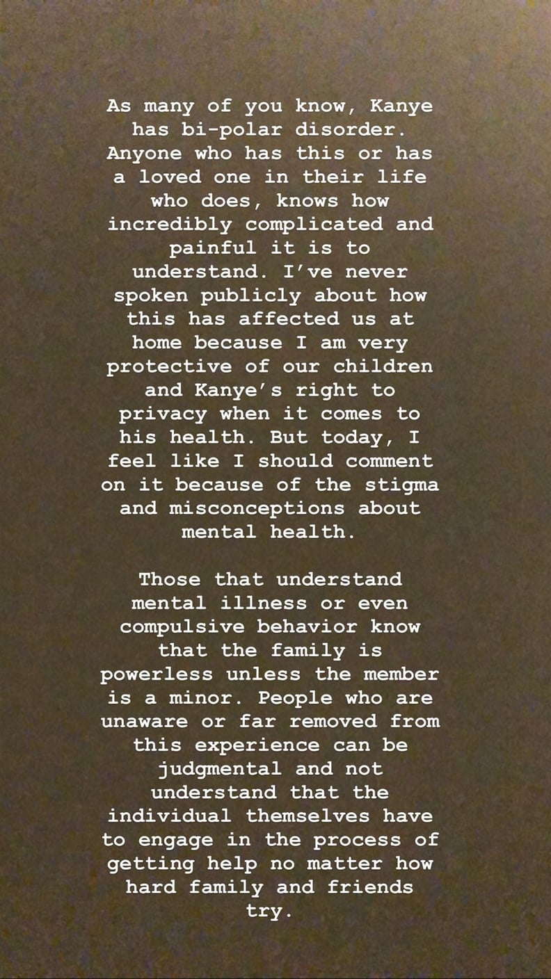 Read Kim Kardashian's Statement About Kanye West's Mental Health