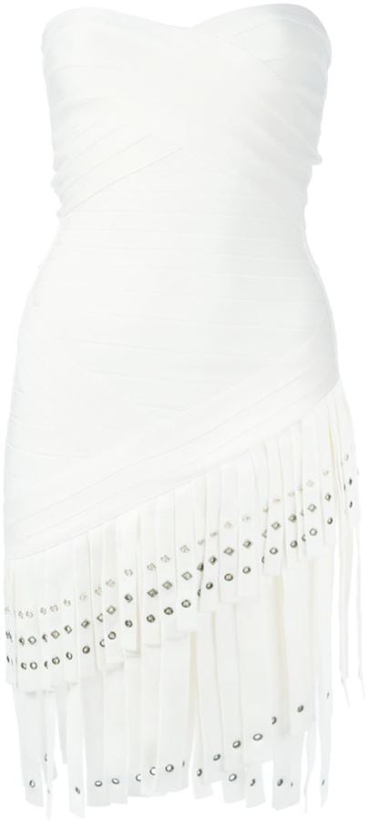 Herve Leger Strapless Fringed Dress ($2,437)
