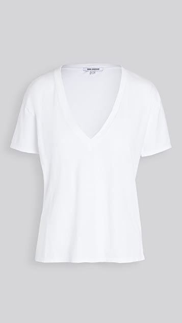 Good American Jersey V Neck Tee