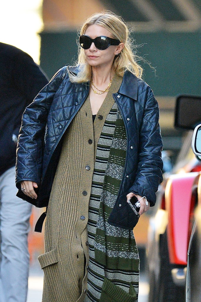 She Topped Things Off With a Black Puffer Jacket