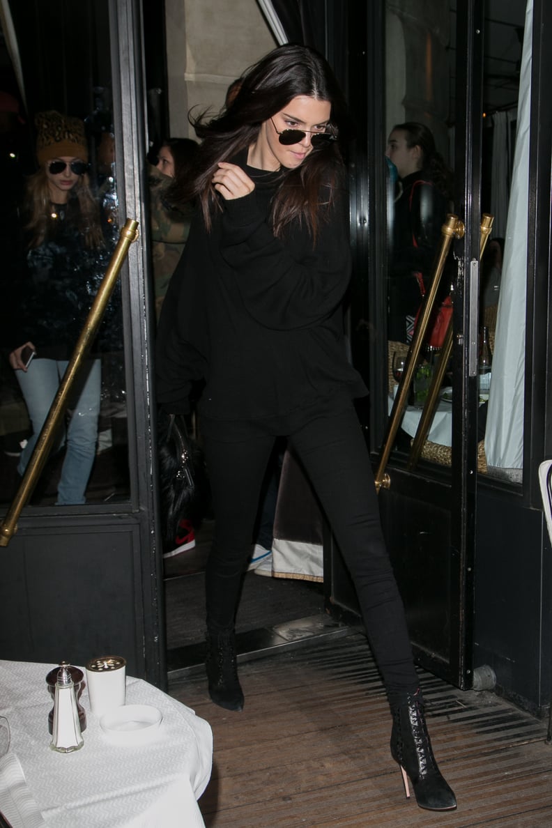 Kendall Met Up With Her Friend Hailey Baldwin on Sunday, Wearing an All-Black Outfit