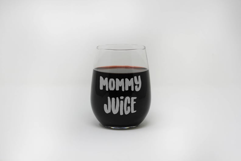 Stemless Mommy Juice Wine Glass