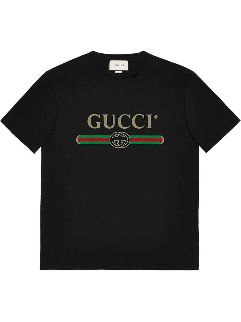 Gucci Fake Logo Cotton T Shirt | How to Wear Gucci Shirt | POPSUGAR ...