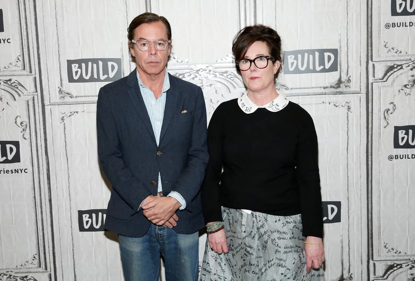 NEW YORK, NY - APRIL 28:  Andy Spade (L) and Kate Spade attend Build Series Presents Kate Spade and Andy Spade Discussing Their Latest Project Frances Valentine at Build Studio on April 28, 2017 in New York City.  (Photo by Monica Schipper/WireImage)