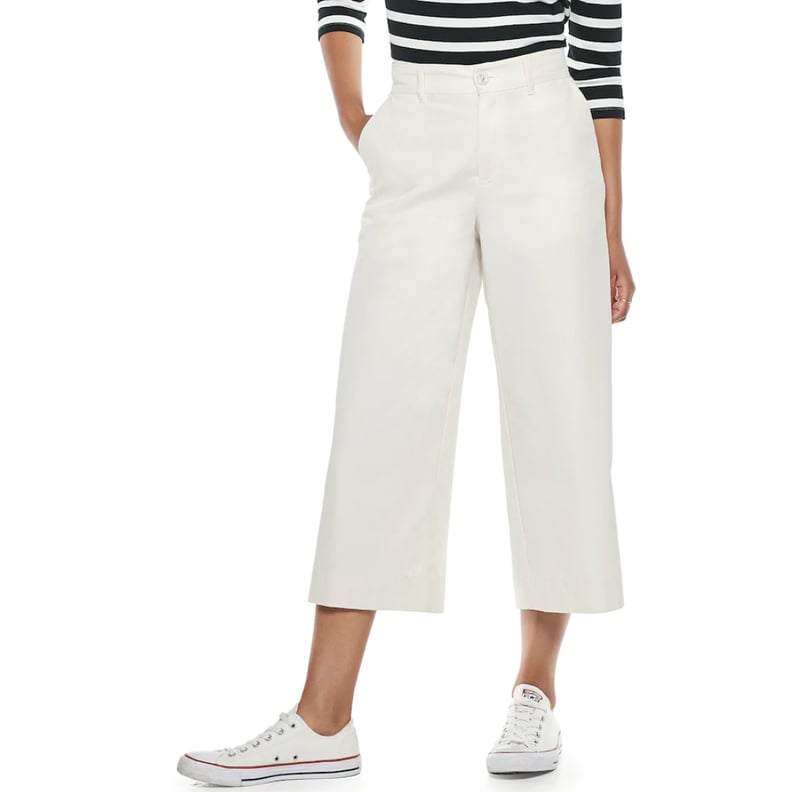 Crop Flare-Leg Pants in Pristine