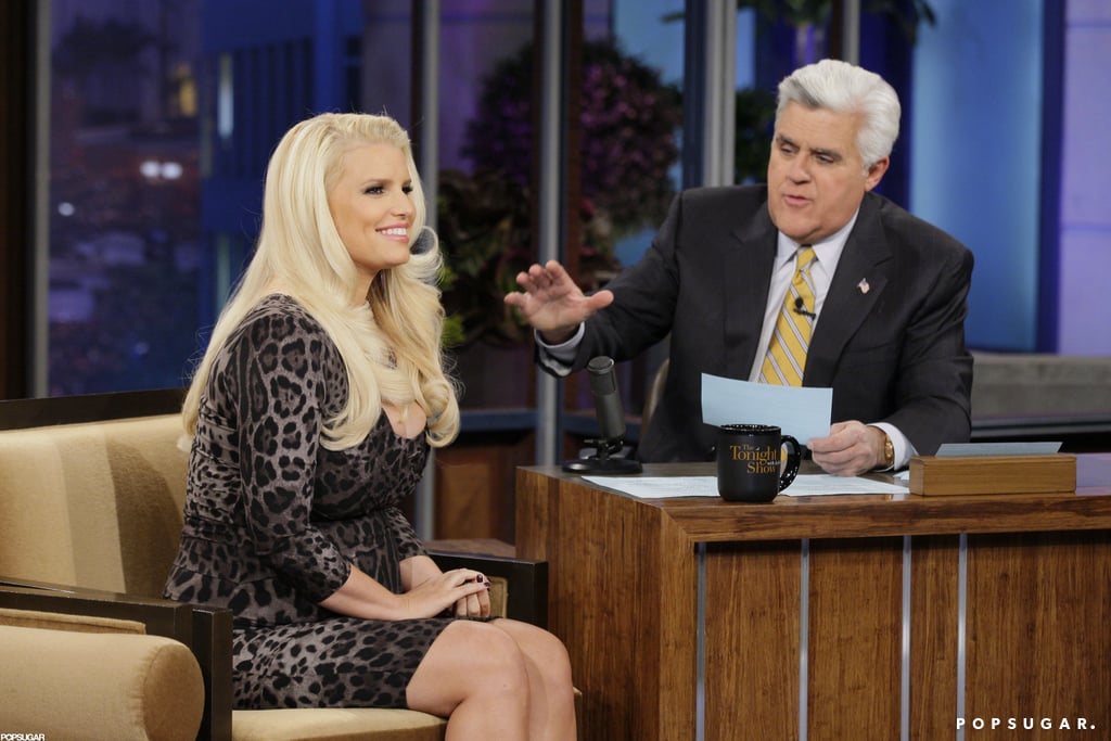 Jessica Simpson Tells Leno Her Fiancé's "Knocking Me Up" Delays Their Wedding Jessica Simpson Tells Leno Her Fiancé's "Knocking Me Up" Delays Their Wedding