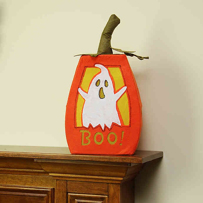 Northlight Pre-Lit LED "Boo!" Jack-o-Lantern Halloween Decoration in Orange