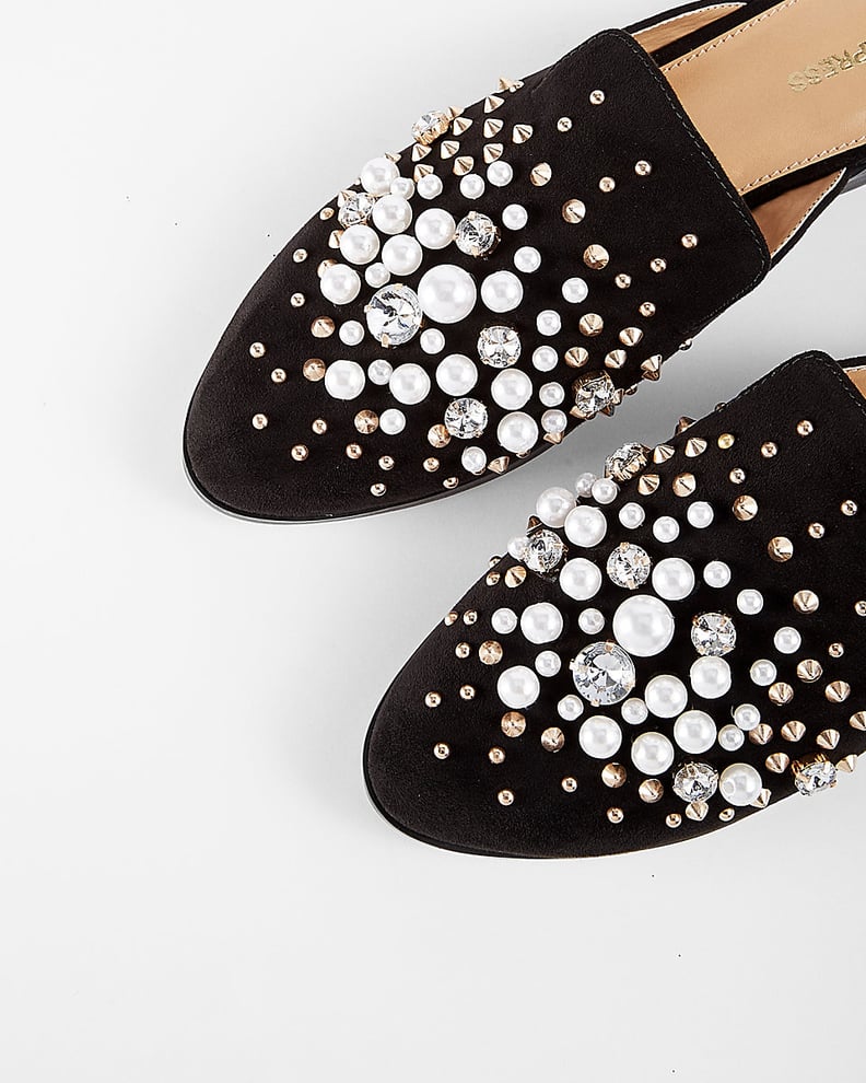 Pearl Studded Slide Loafers