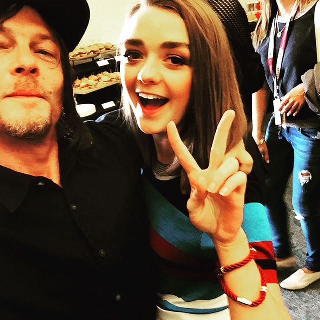 He posed with Maisie Williams . . .