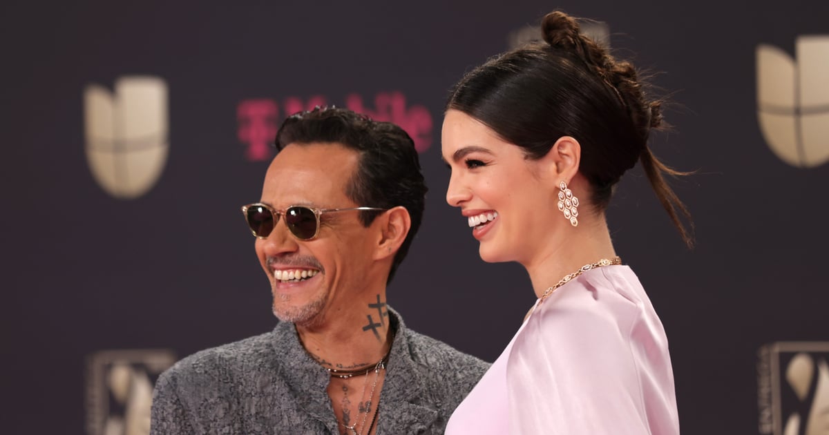 Marc Anthony Cradles Wife Nadia Ferreira's Baby Bump on Red Carpet: "Baby Is Happy Too!"