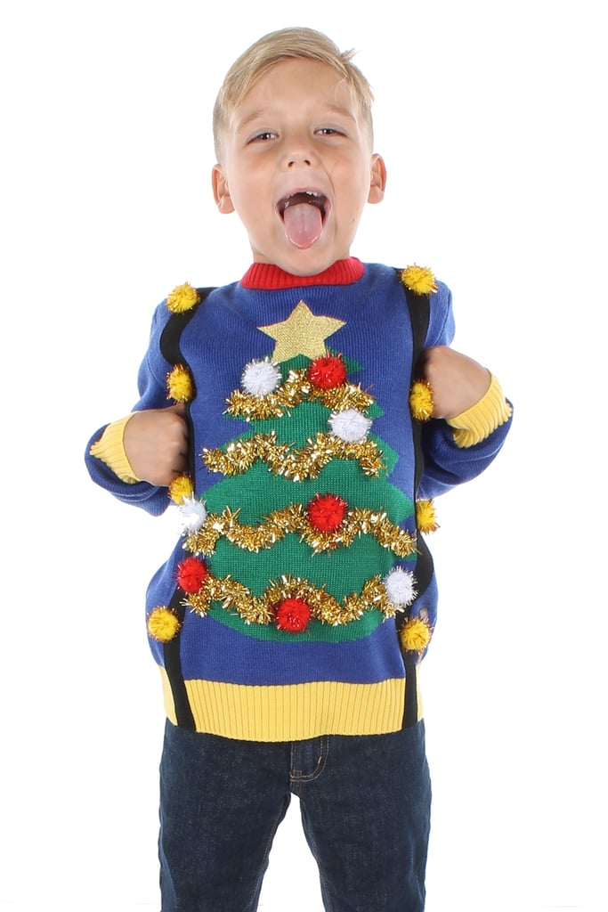 Christmas Tree Suspenders Pom Pom Sweater | Ugly Christmas Sweaters For ...