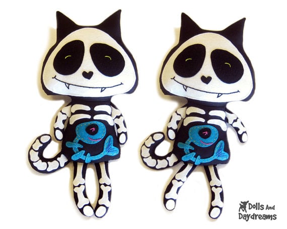 Skeleton Cats Sewing Pattern Pdf Celebrate Day Of The Dead With