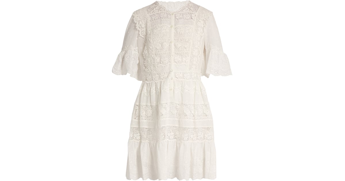Rebecca Taylor Lace-Trimmed Cotton-Voile Dress | White Lace Dresses For ...