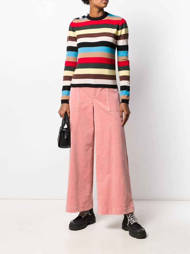 Ganni Embellished Striped Jumper