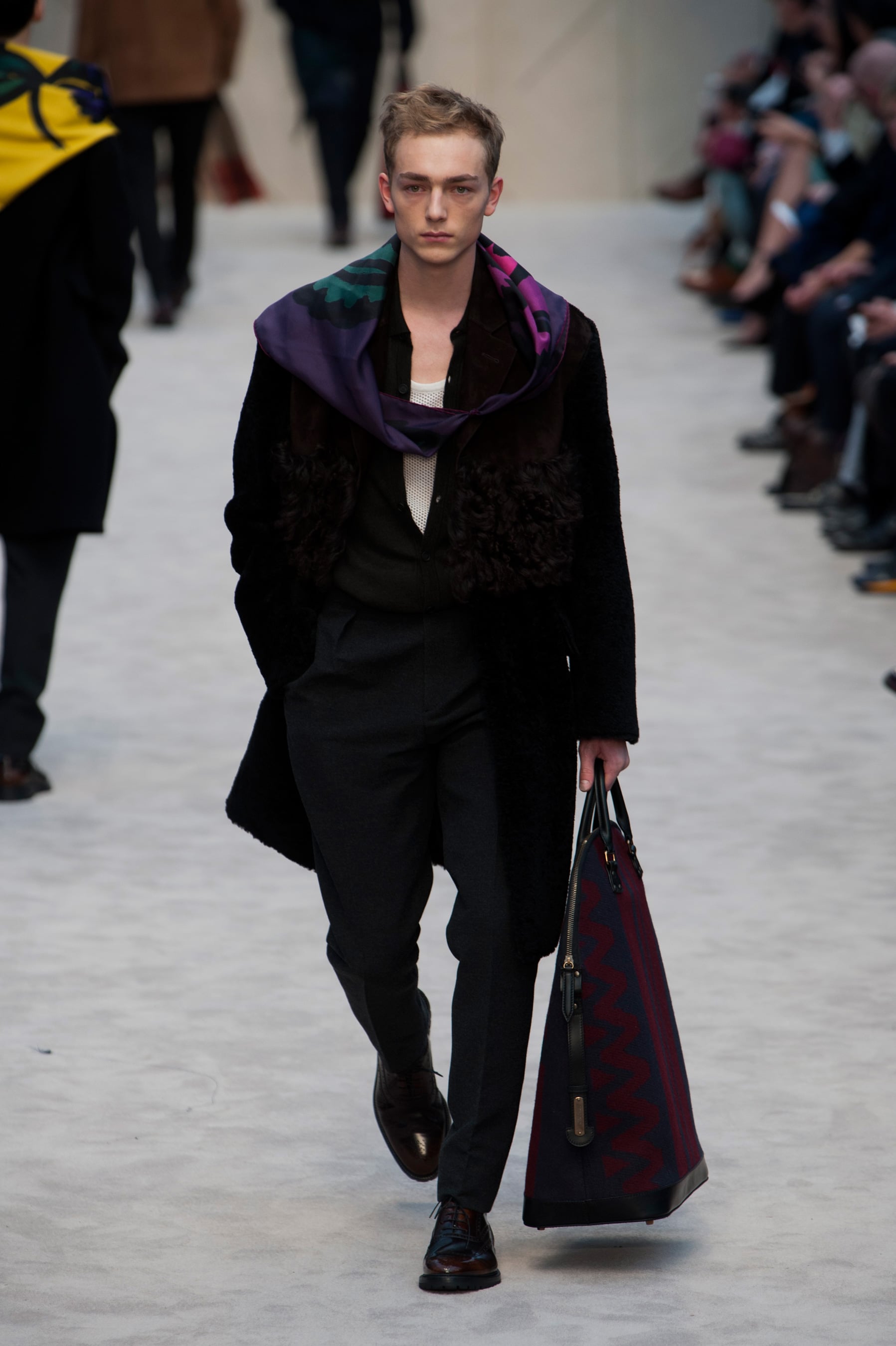 Burberry Men's Fall 2014 | The Men Wore Blankets on Burberry's Runway | POPSUGAR Fashion Photo 18