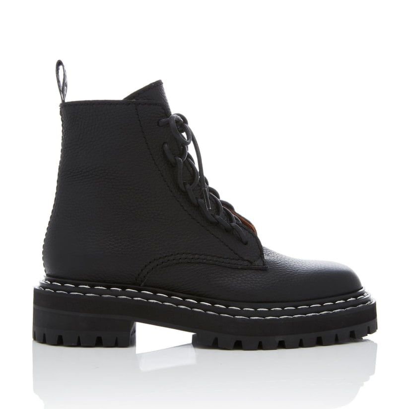 Proenza Schouler Leather Contrast-Stitched Combat Boots