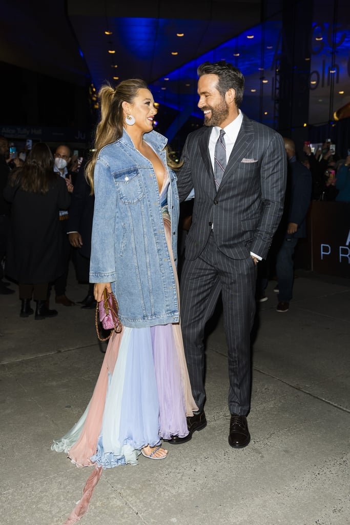 Blake Lively Wears Pastel Versace Dress to NY Movie Premiere