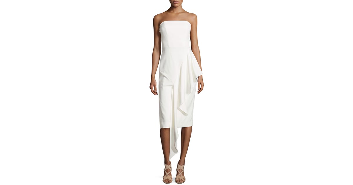 Milly Strapless Cascading Ruffle Dress, White ($495) | White Wedding ...