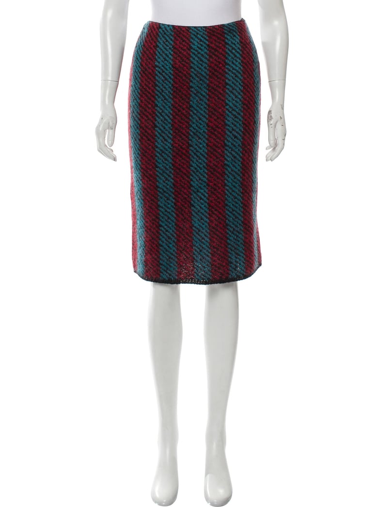 Prada Mohair-Blend Striped Skirt