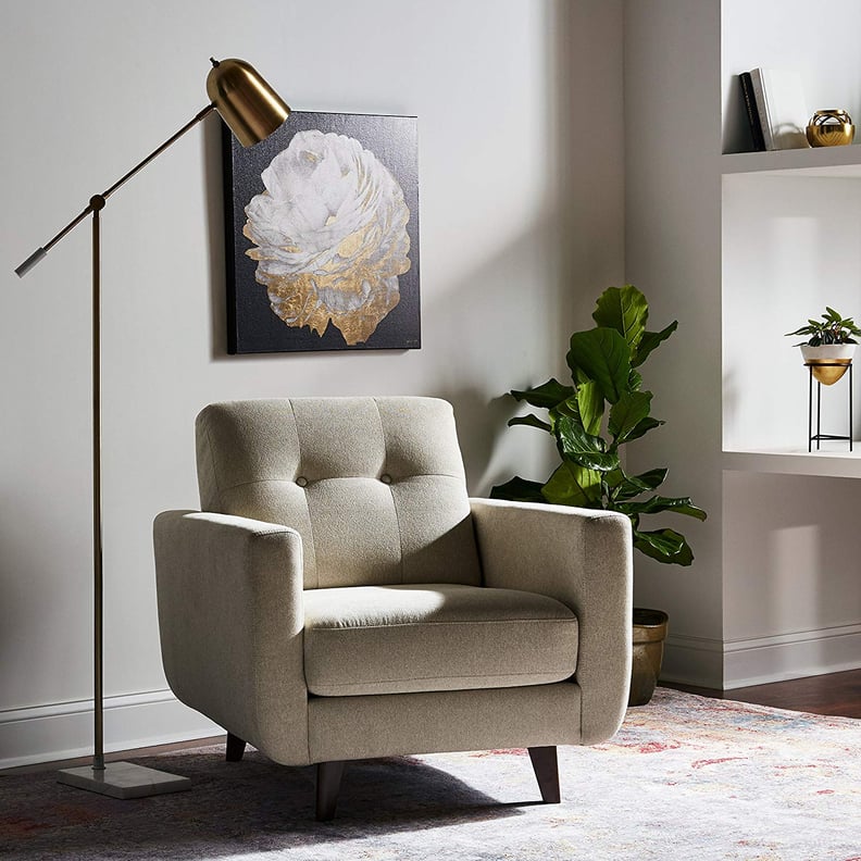 Rivet Sloane Mid-Century Modern Armchair With Tapered Legs