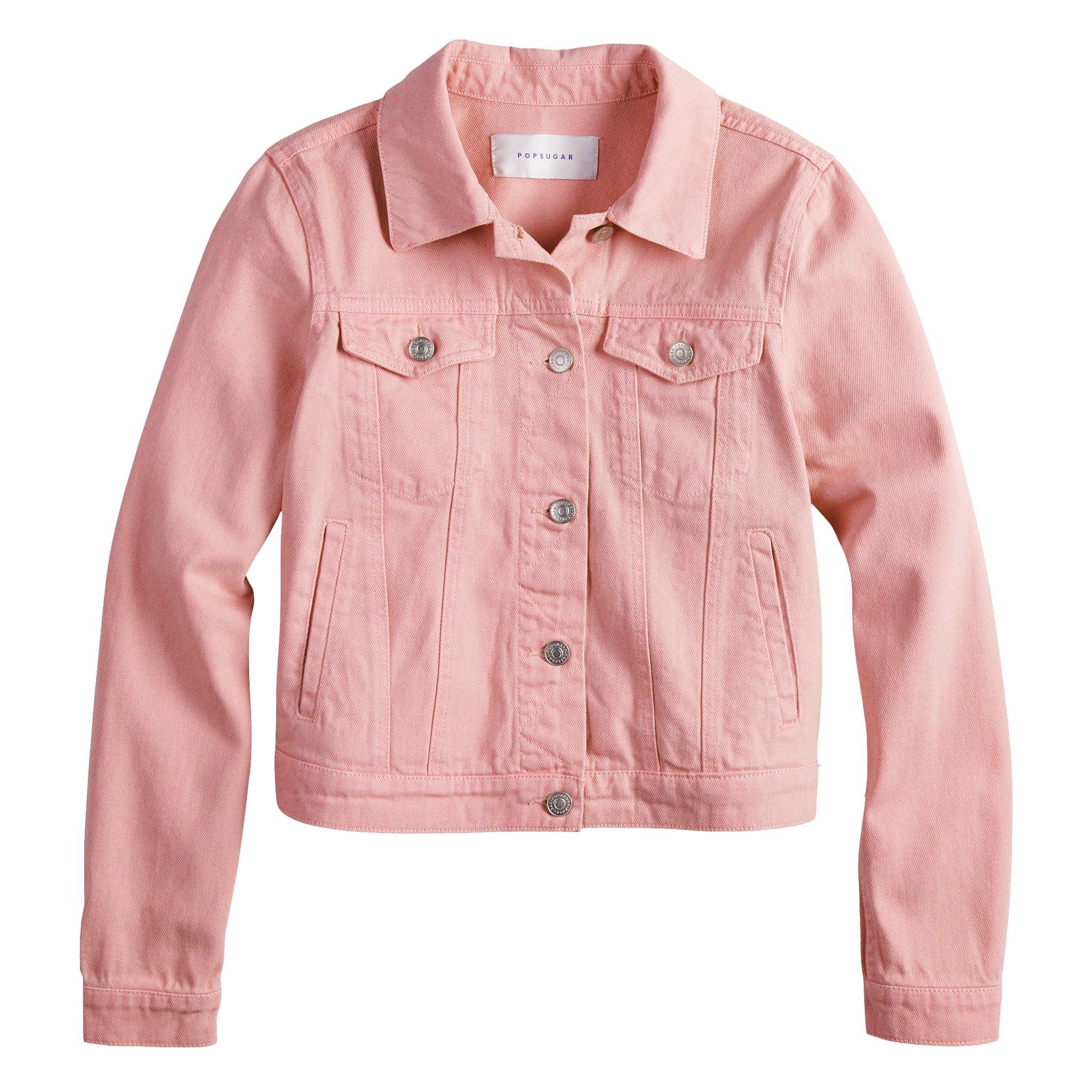 plus size pink denim jacket