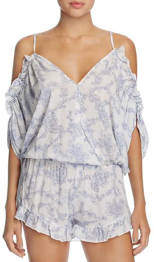Surf Gypsy Paisley Cold Shoulder Romper Swim Cover-Up