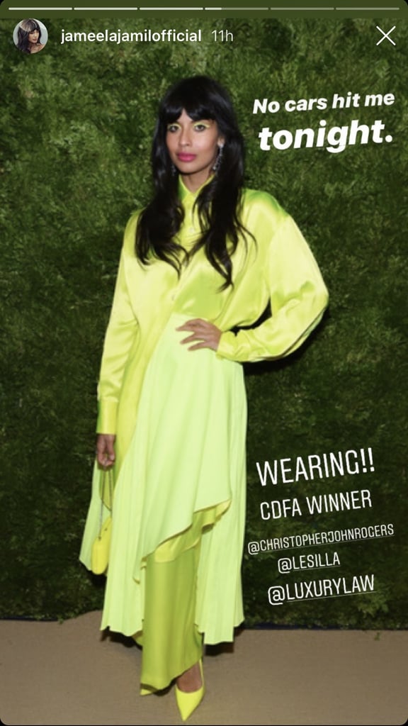 Jameela Jamil's Neon Outfit at the CFDA Awards