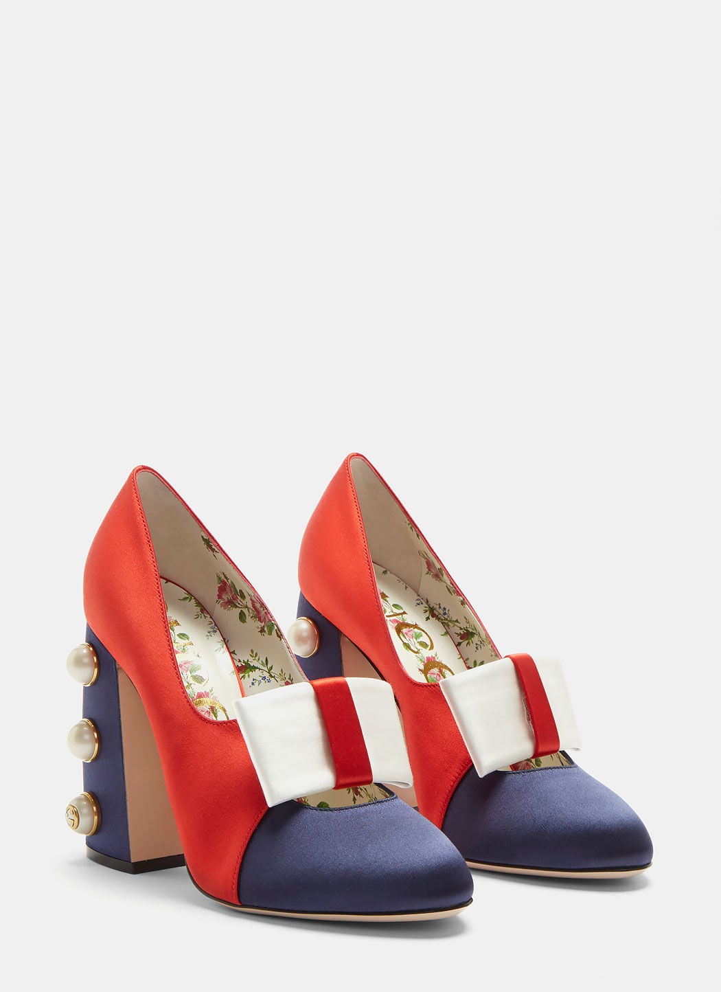 red color block heels