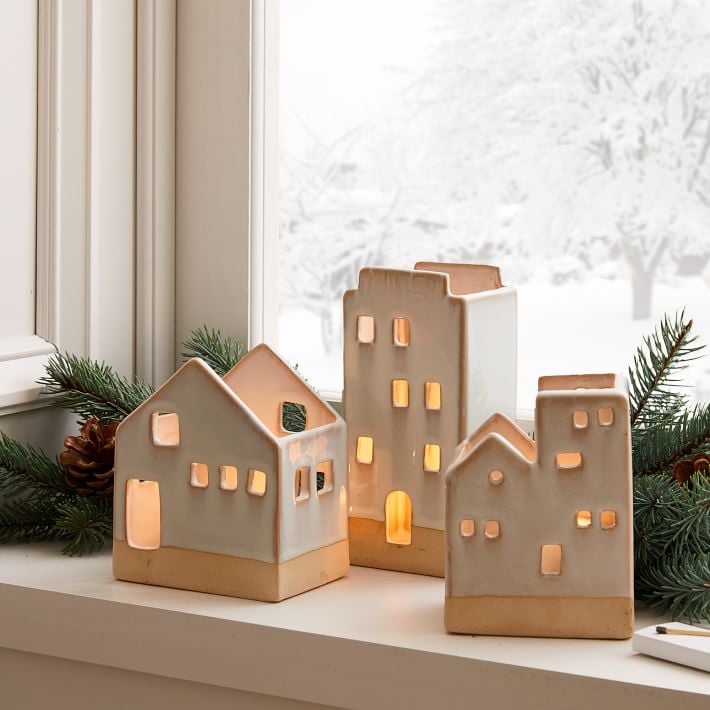 West Elm Ceramic Tealight Houses