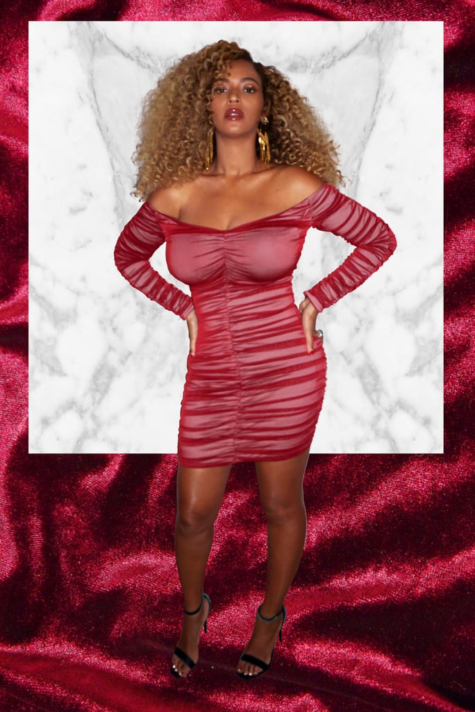Beyonce Wearing Tight Red Dress Pictures August 2017