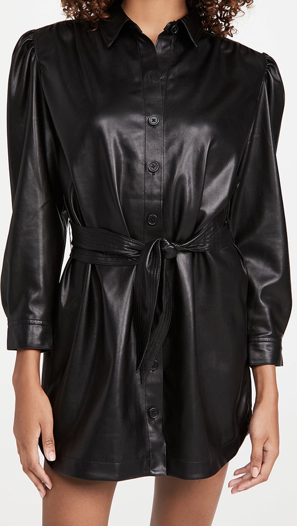 BB Dakota Faux Nelly Belted Vegan Leather Dress