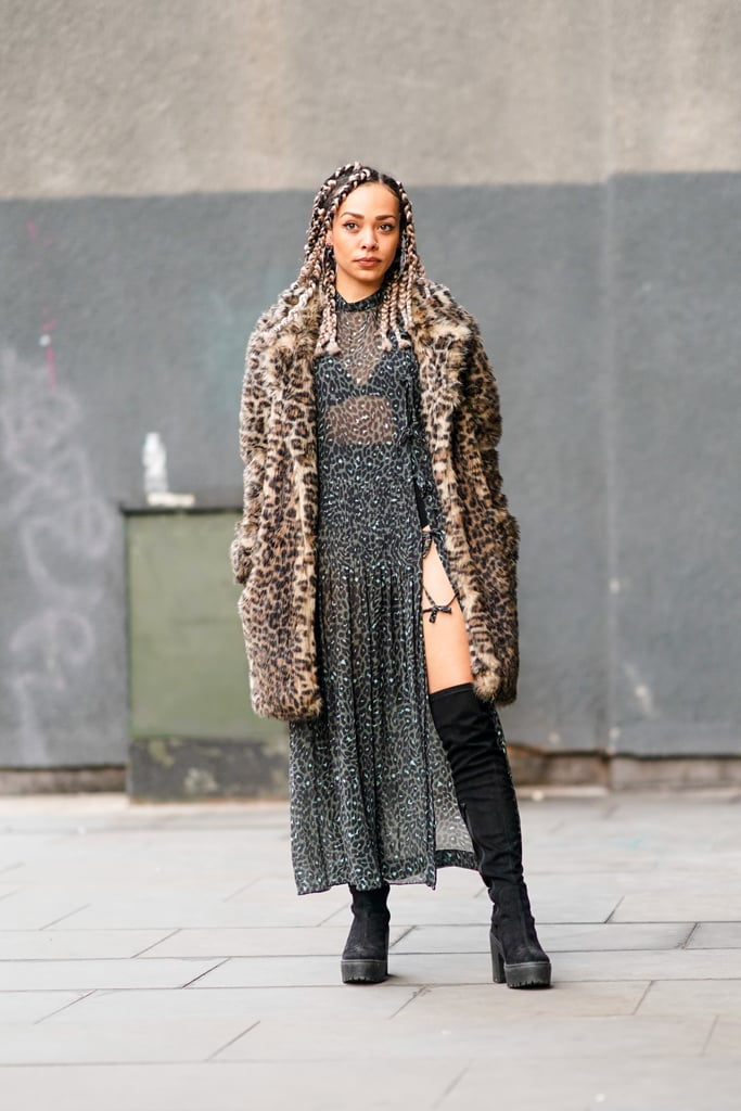 Style Your Leopard-Print Coat With: A Leopard-Print Dress and Boots