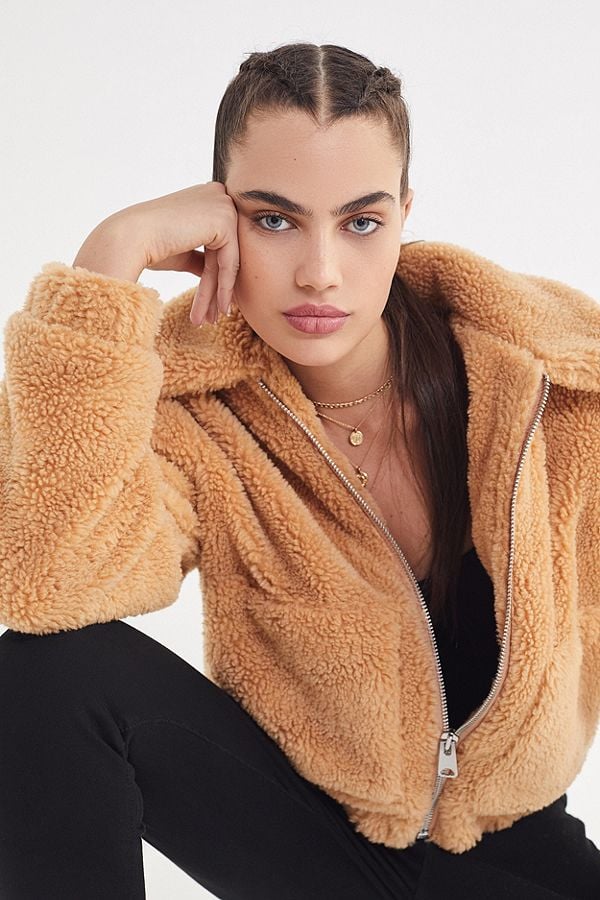 UO Cropped Teddy Jacket