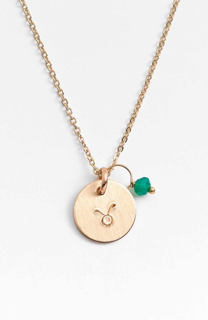 Nashelle 14k-Gold Fill & Semiprecious Birthstone Zodiac Mini Disc Necklace