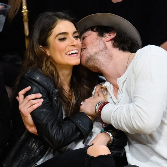 Ian Somerhalder and Nikki Reed Kissing at Lakers Game