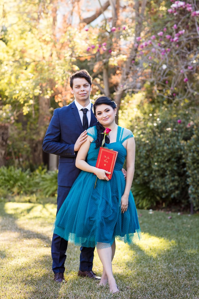 Beauty and the Beast-Themed Engagement Shoot