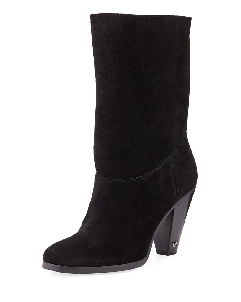suede mid calf boots