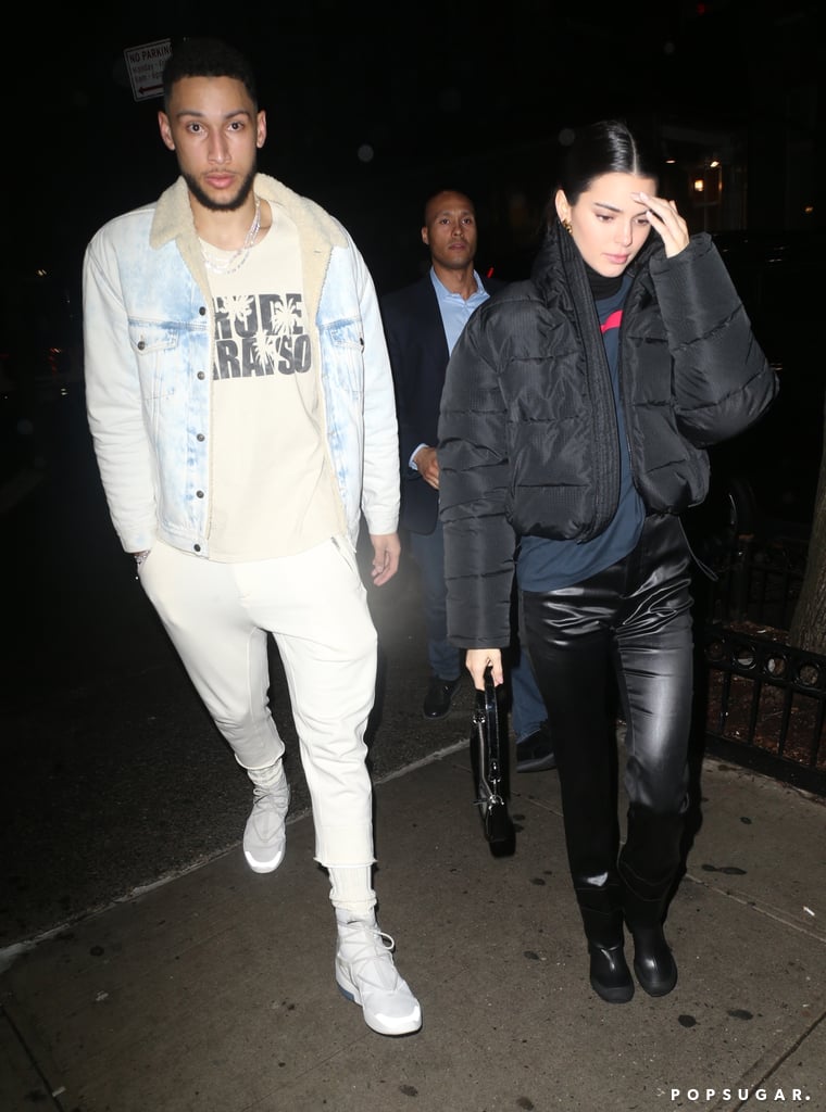 Kendall Jenner Leather Pants With Ben Simmons