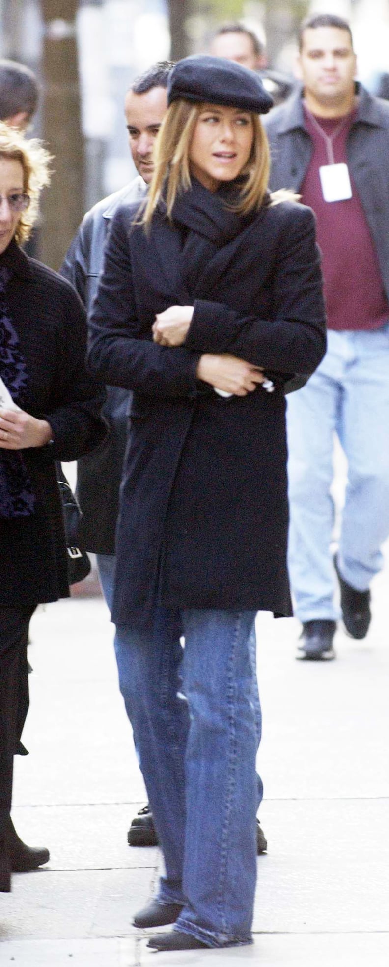 Jen Pulled off a Parisian Chic Look in 2004 By Wearing Her Jeans With a Beret
