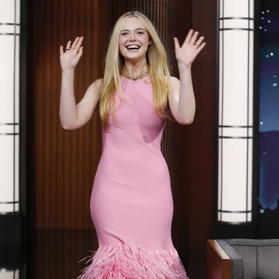 Elle Fanning Wears Oscar de La Renta on Jimmy Kimmel