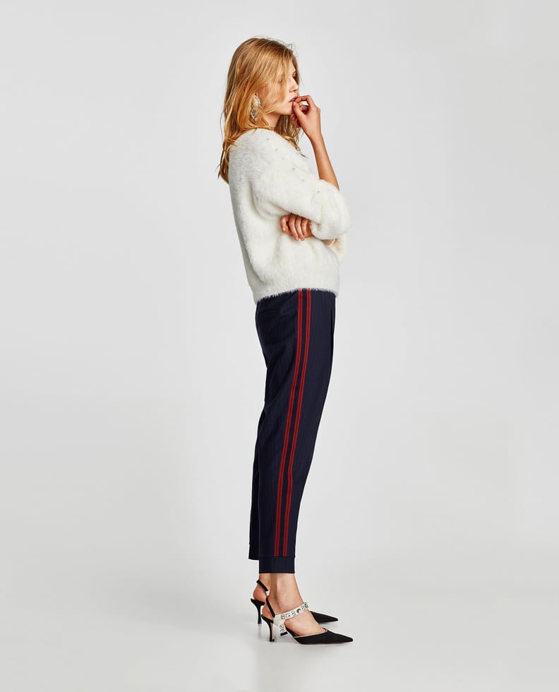 Zara Trousers With Contrasting Stripes