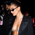 Hailey Bieber Wears a Sheer Crystal Bralette to the Met Gala Afterparty